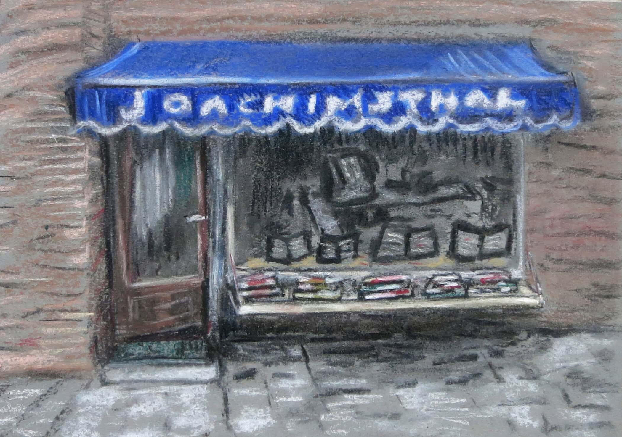 De luifel van boekenwinkel Joachimsthal